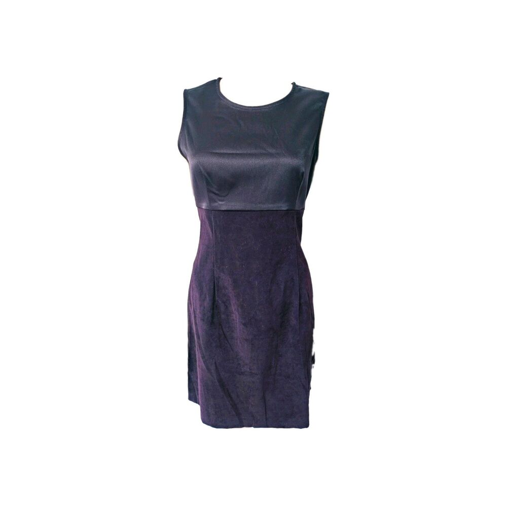 Dawn Joy Suede Women's Purple Sheath Dress Size 6 Sleeveless Knee
